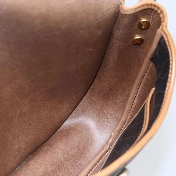 Christian Dior Honeycomb Canvas Shoulder Bag PVC Leather Black Auth BA6822 - Picture 12 of 16